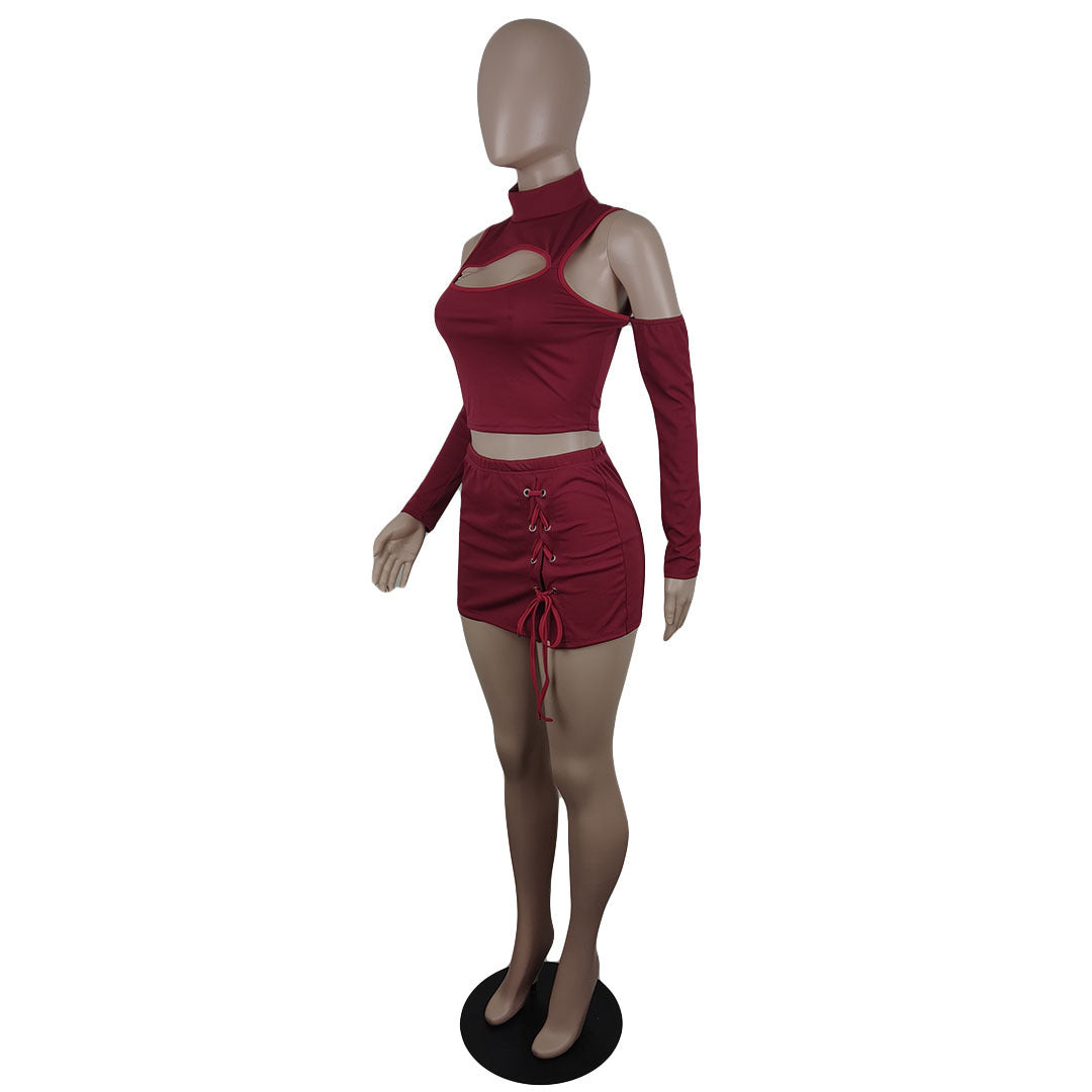 Ladie Eyelet Skort Set