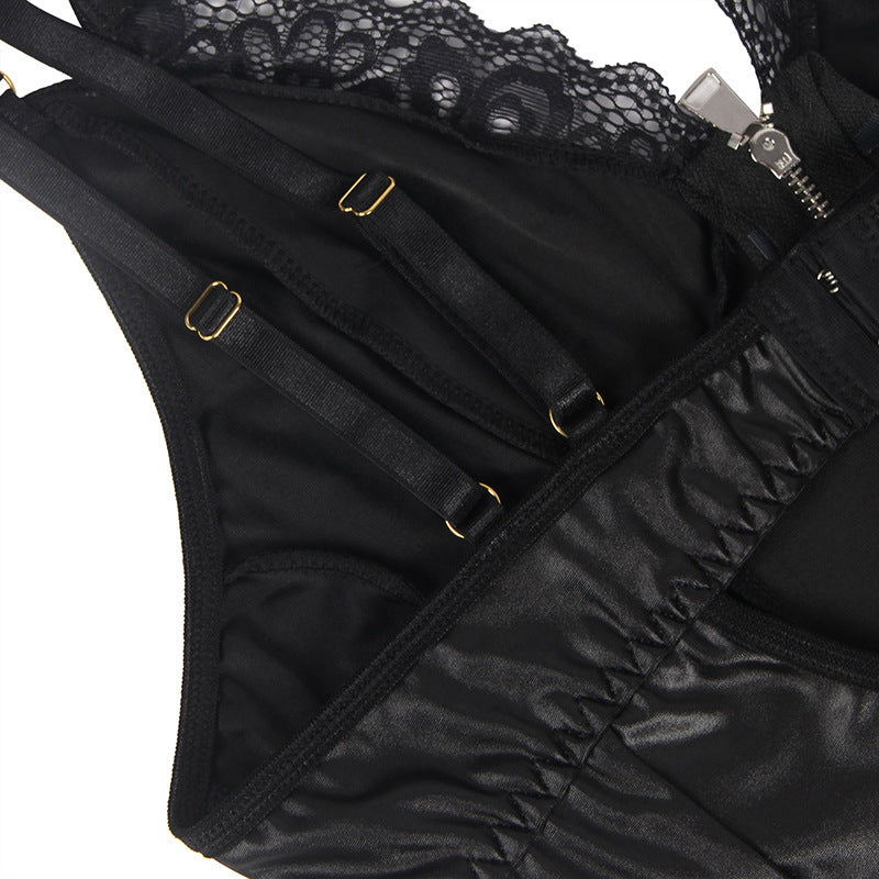 Large Black Babydoll Garter Set