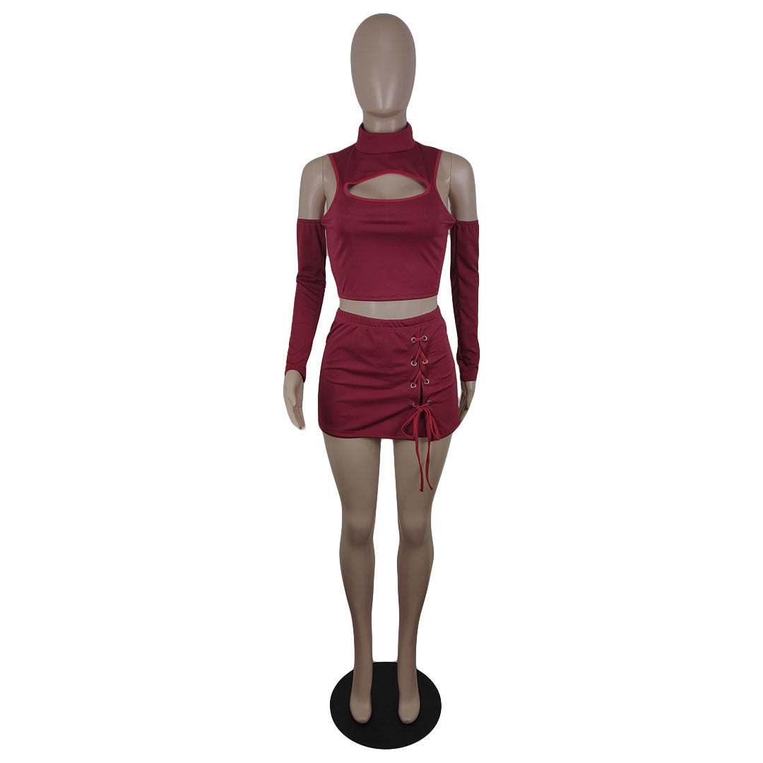 Ladie Eyelet Skort Set