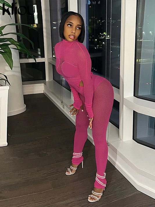 Mesh Patchwork Jumpsuit
