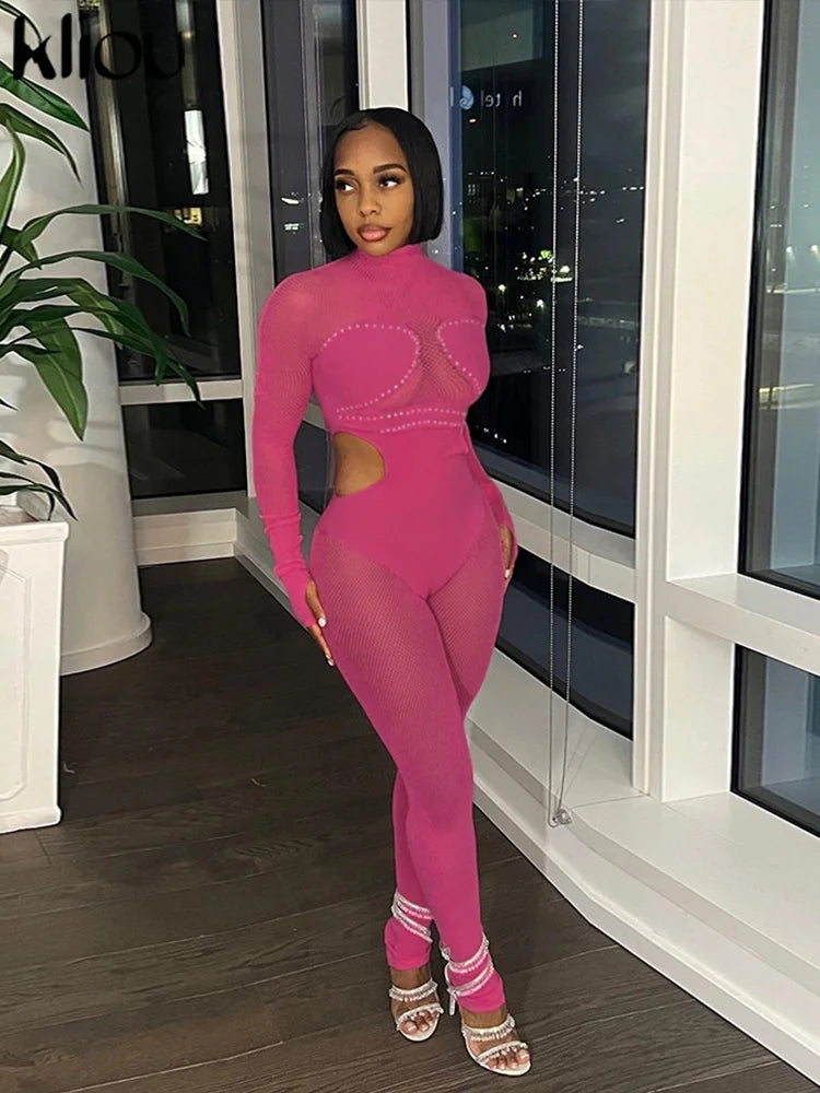 Mesh Patchwork Jumpsuit