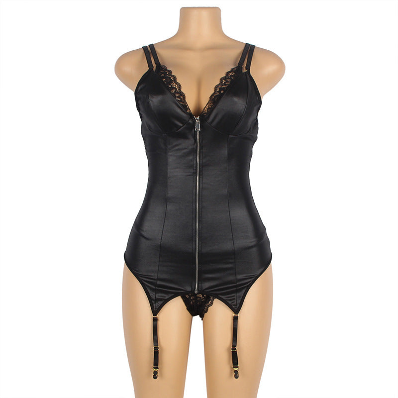 Large Black Babydoll Garter Set