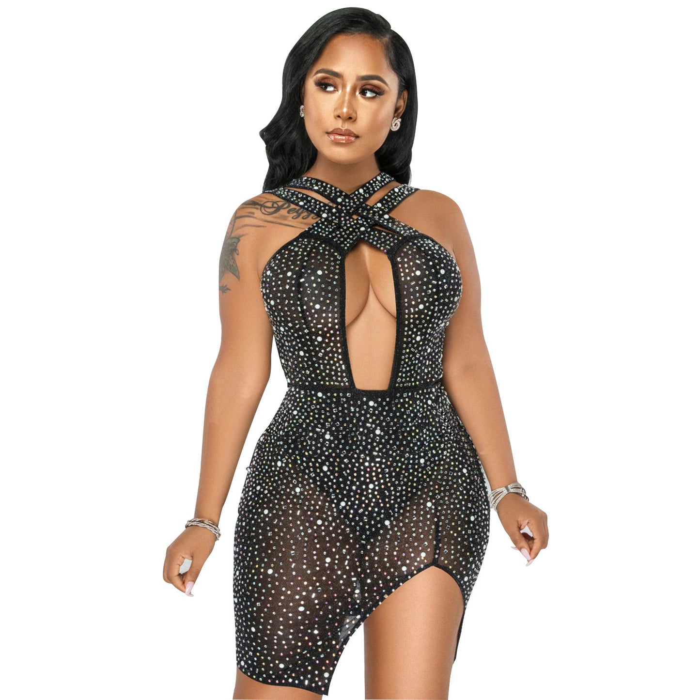 Women's Sexy Mesh  Nightclub Party Dress