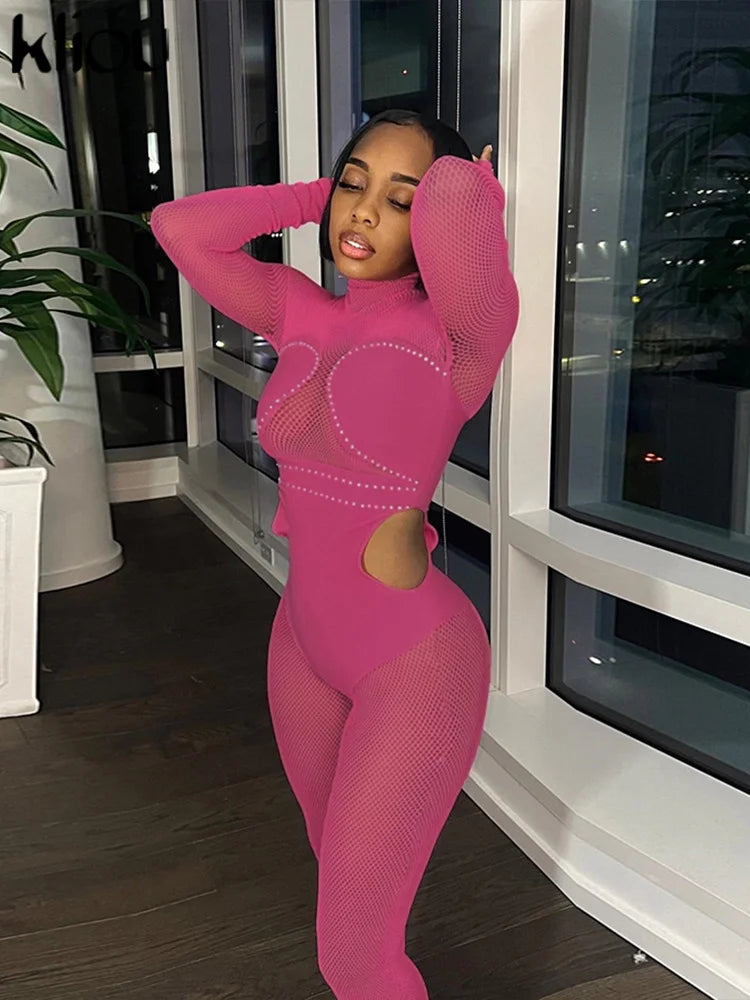 Mesh Patchwork Jumpsuit