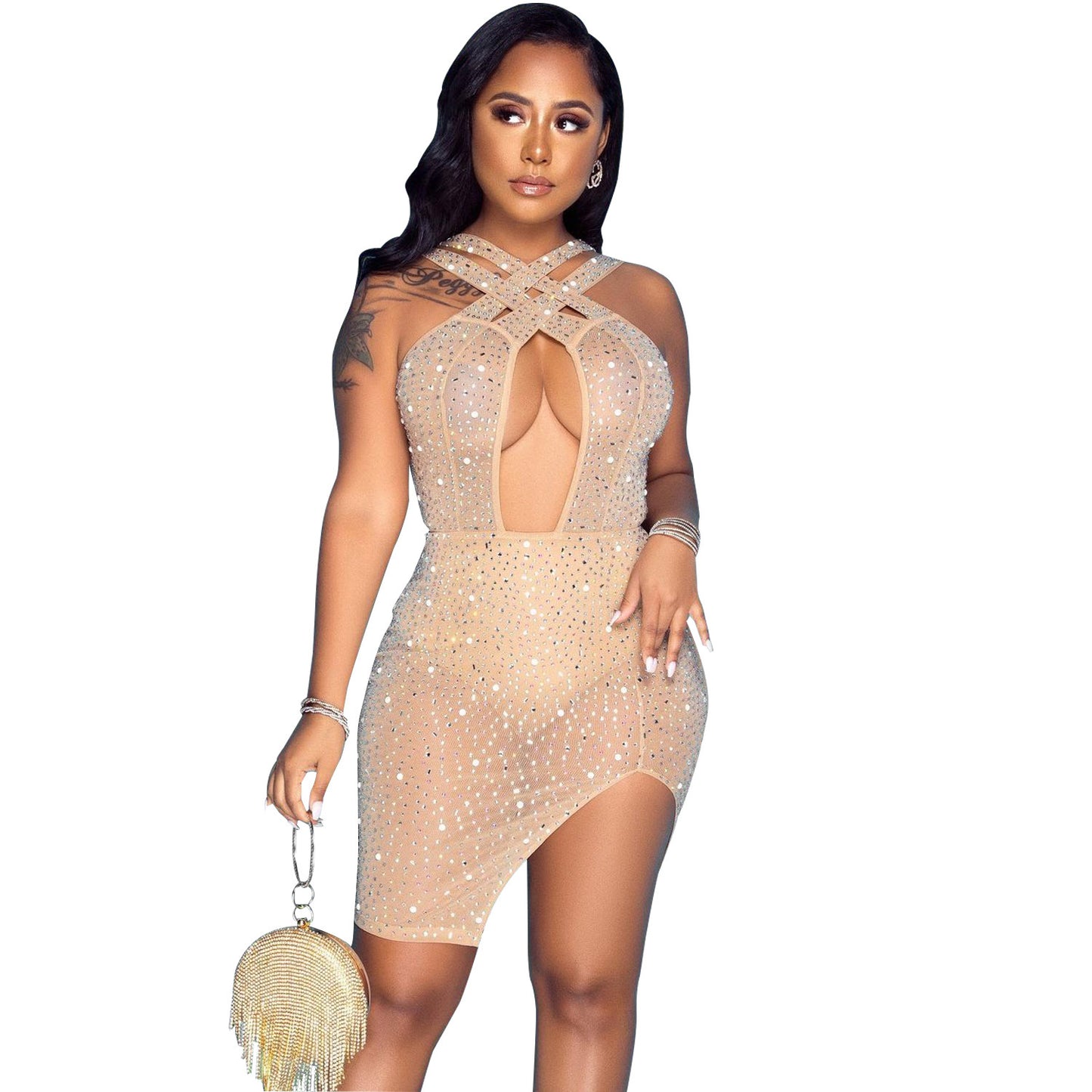 Women's Sexy Mesh  Nightclub Party Dress