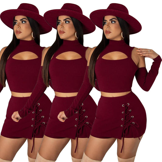 Ladie Eyelet Skort Set