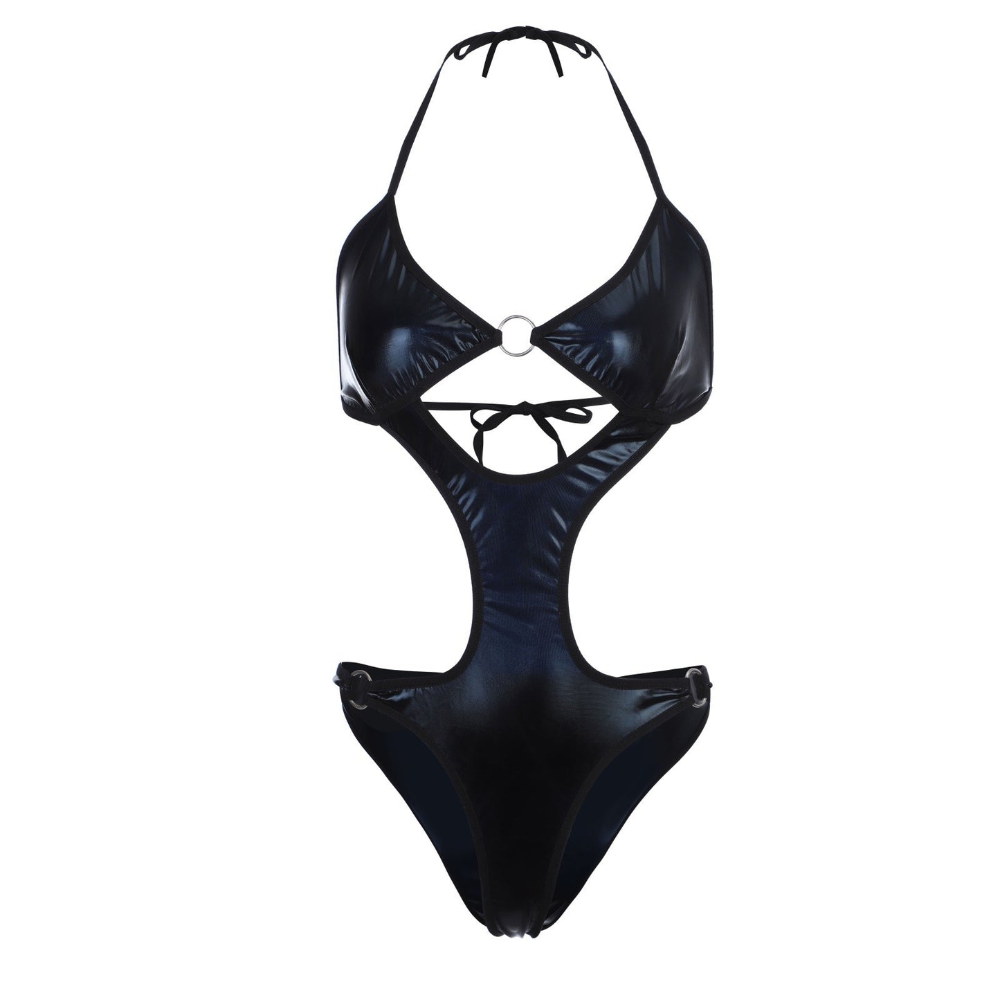 Stylish Leather Halterneck Bodysuit