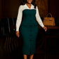 Long Sleeve Suit w/ Collar Dress