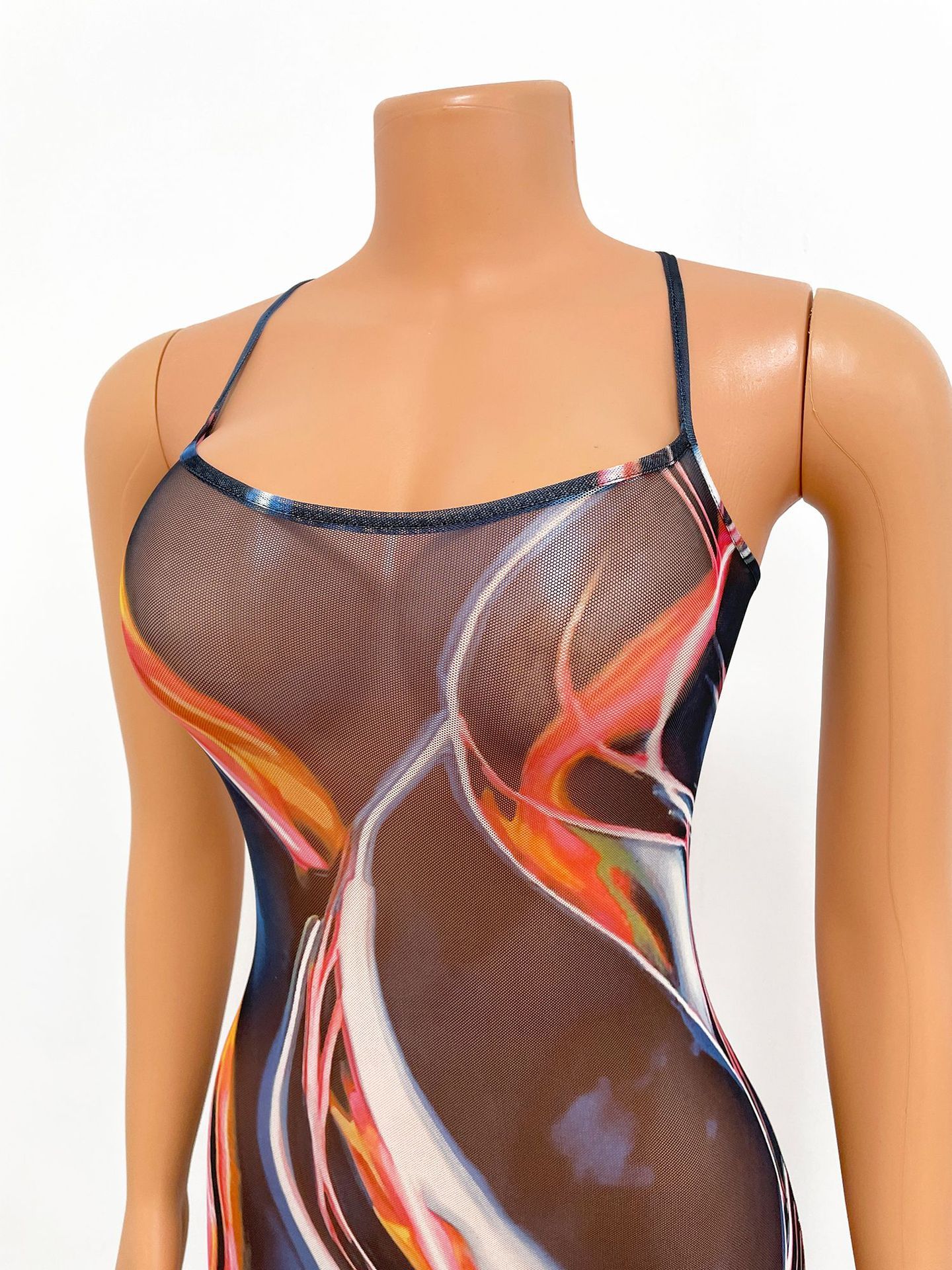 Hot Marbled Pattern Romper