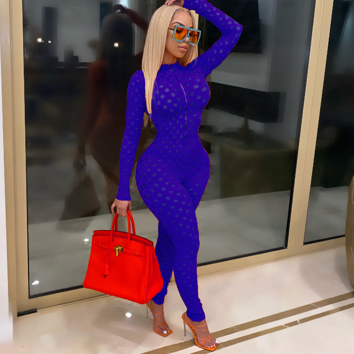 Sexy Hollow Circled See Through Jumpsuit