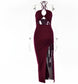 Sexy Halterneck Lace-up w/Split Dress