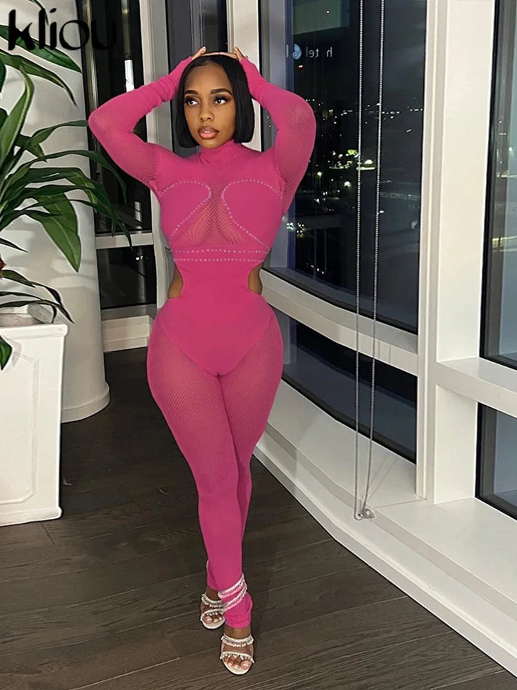 Mesh Patchwork Jumpsuit