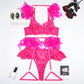 Sexy Feather Lingerie Bra and Panty Set
