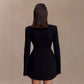 Women's Hollow-out Long Sleeve Narrow Slim fit dress