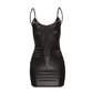 Sexy Backless Faux Leather Dress