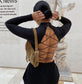 Open-back turtleneck bodysuit