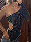 Sexy see through rhinestone romper
