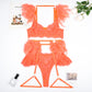 Sexy Feather Lingerie Bra and Panty Set
