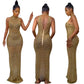 European See-through Backless Dress