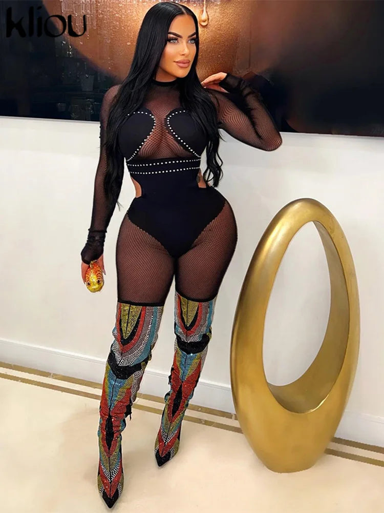 Mesh Patchwork Jumpsuit