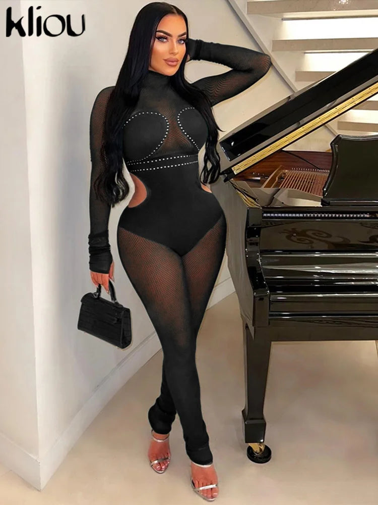 Mesh Patchwork Jumpsuit