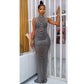 European See-through Backless Dress