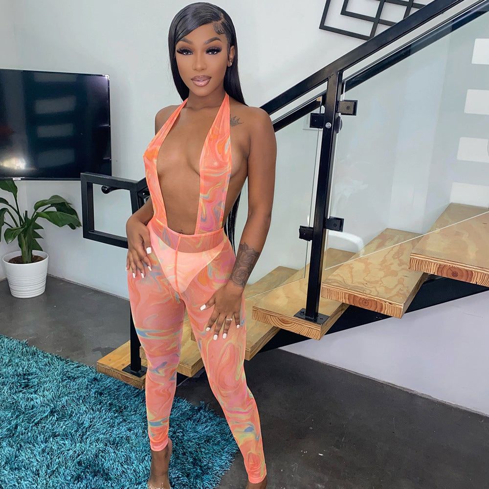 Backless see through Jumpsuit