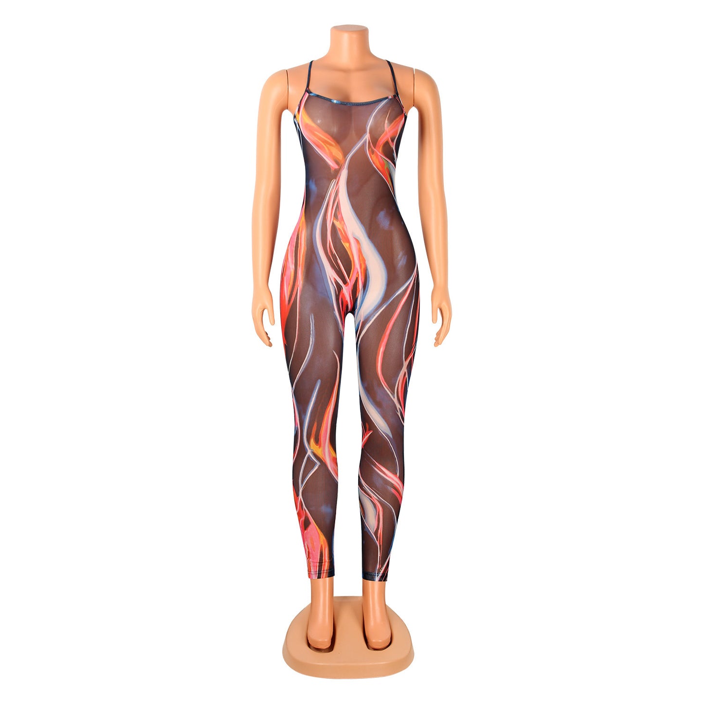 Hot Marbled Pattern Romper