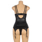 Large Black Babydoll Garter Set