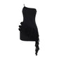Fashion One-shoulder Halter Ribbon Dress Women