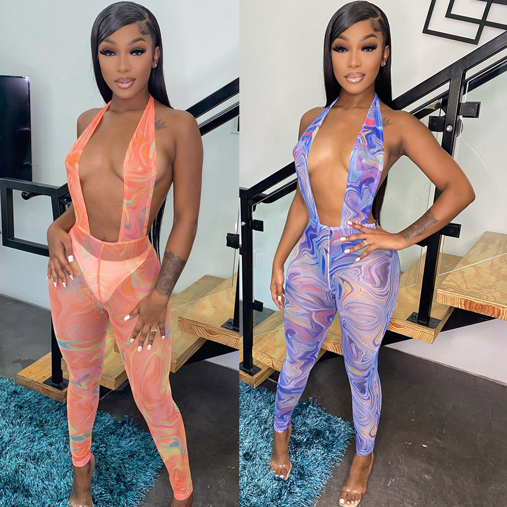 Backless see through Jumpsuit