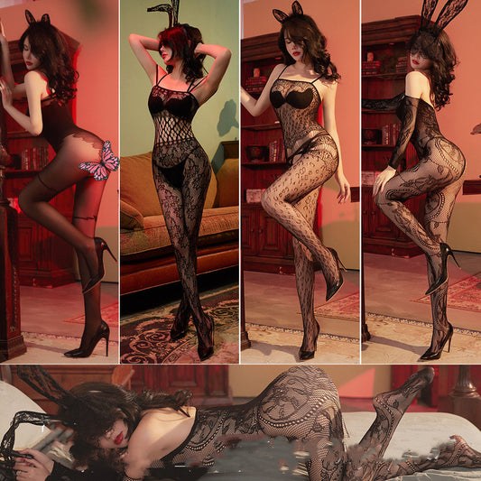 Sexy Multi Pattern Jacquard Laced Lingerie