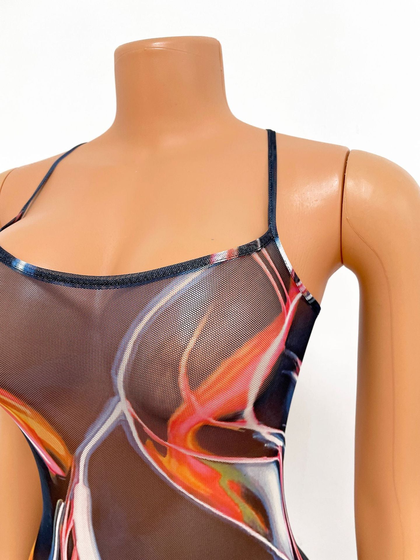 Hot Marbled Pattern Romper