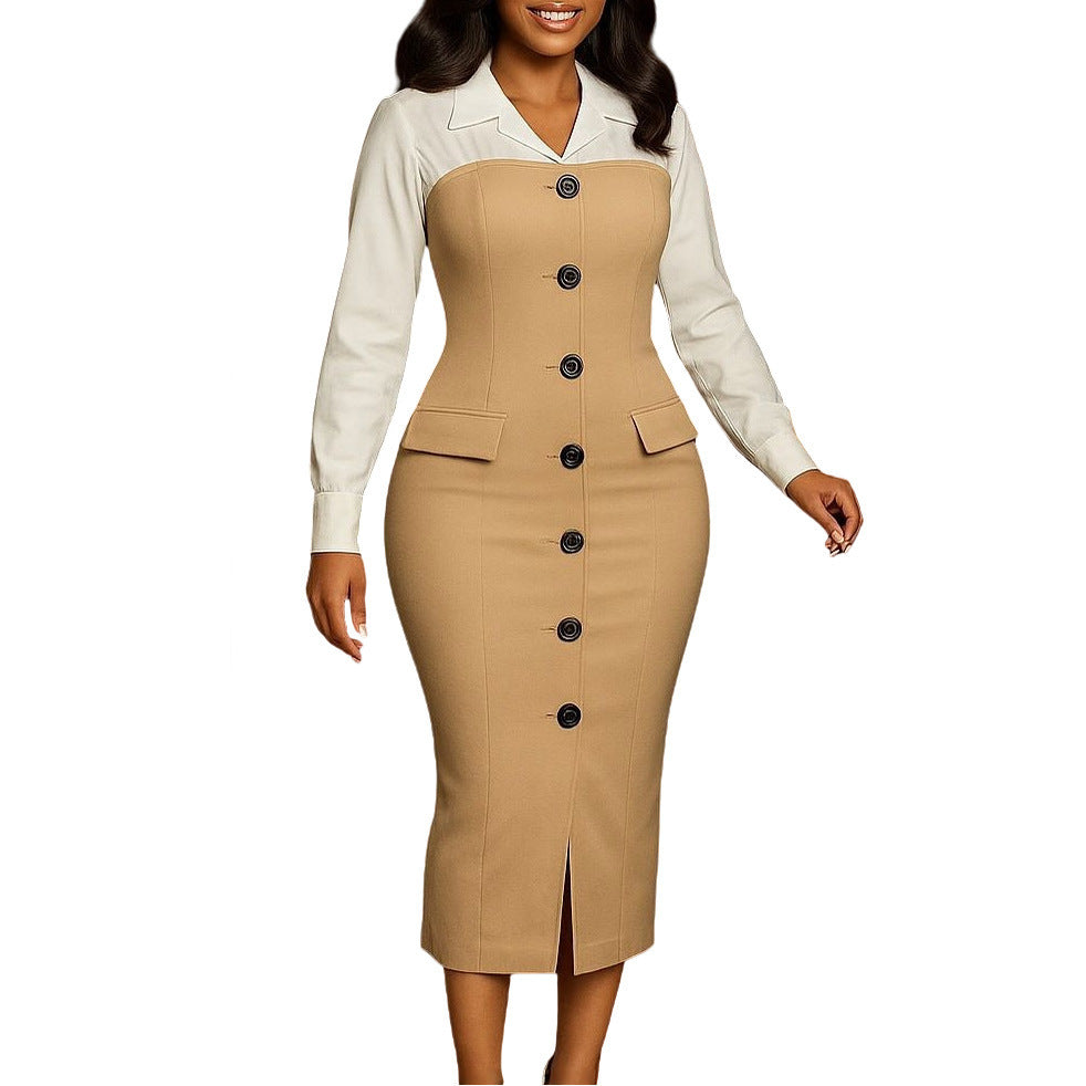 Long Sleeve Suit w/ Collar Dress