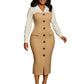 Long Sleeve Suit w/ Collar Dress